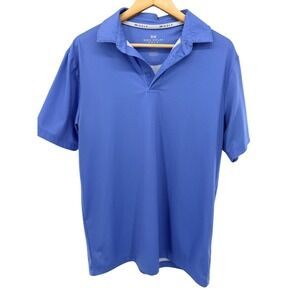 Rorie Whelan Golf Mens Blue Micro Dot Performance Polo Shirt Medium Short Sleeve